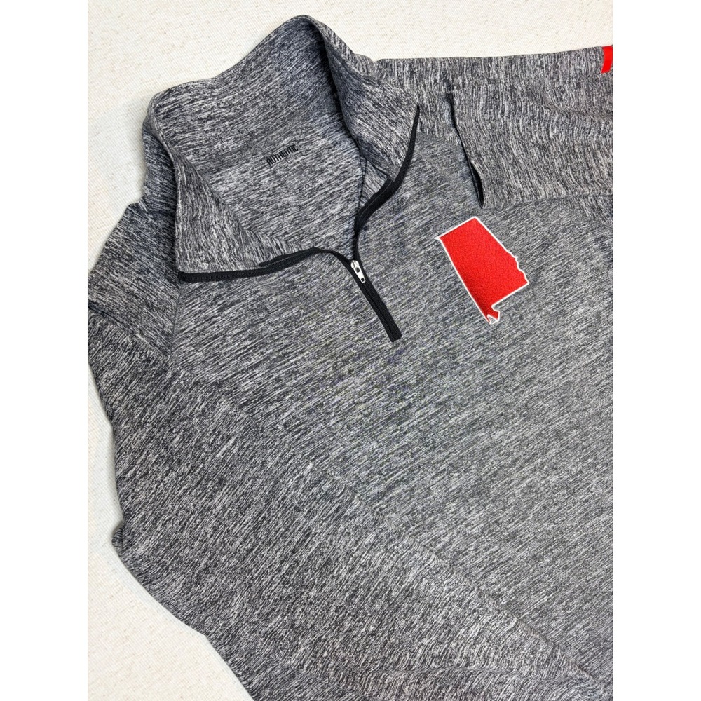 Logo Brands Alabama Crimson Tide Mens Large Quarter Zip Pullover Heather Gray